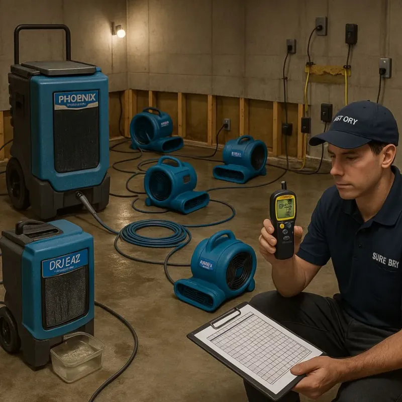 Structural Drying and Dehumidification process in Macomb County, MI